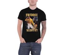 Freddie Mercury Live On Stage T-Shirt in Black | Size: Large Freddie Mercury Black L