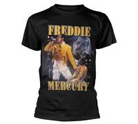 Freddie Mercury Men's Live Homage T-Shirt in Black | Size: XL Freddie Mercury Black XL