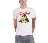 Freddie Mercury Mic Pose T-Shirt in White | Size: XL Freddie Mercury White XL