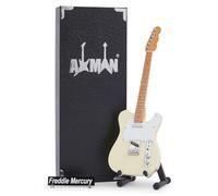 Freddie Mercury Miniature Guitar Replica - Music Gifts - Handmade Ornamental 1/4 Scale - Display Box, Name Tag and Miniature Guitar Stand Included