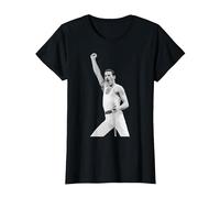 Freddie Mercury Queen Live Aid Wembley Stadium 1985 T-Shirt, Women, Black, Medium