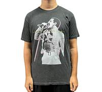 Freddie Mercury Queen Mineral Wash Glow Unisex Official T Shirt Size : Large Black