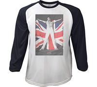 Freddie Mercury Raglan Flan Official Tee T-Shirt Mens Unisex (Large)