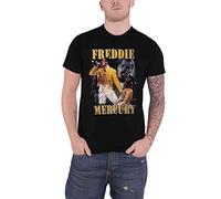 Freddie Mercury T Shirt Live on Stage Homage Logo Official Mens Black L
