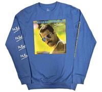 Freddie Mercury T Shirt Mr Bad Guy Logo Official Unisex Blue Long Sleeve M