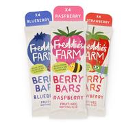 Freddie’s Farm Kids Snacks | Fruit Snacks Multipack - Raspberry, Blueberry, Apple Bars | Lunchbox Snacks For Kids | 100% Fruit & Veg | UPF Free, Recyclable Packs & Made in the UK | 12 x 20g Bars