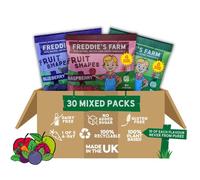 Freddie’s Farm Kids Snacks | Fruit Snacks Multipack - Raspberry, Blueberry, Apple Bites | Lunchbox Snacks For Kids | 100% Fruit & Veg | UPF Free, Recyclable Packs & Made in the UK | 30 x 20g Bags
