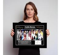 Freddie Tribute Poster, Queen Lead Singer, Photo Collage with Signature, Rock Star Lengend (A3 Unframed)