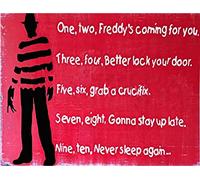 Freddy Krueger Nightmare On Elm Street Illustration Home Kitchen Bathroom Country Family Outdoor Funny Vintage Metal Sign Poster 8X12 Inches
