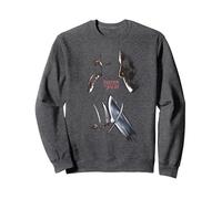 Freddy vs Jason Face Off Sweatshirt, Adult Unisex, Dark Heather Grey, Medium