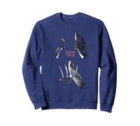Freddy vs Jason Face Off Sweatshirt, Adult Unisex, Navy Blue, Large