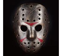 Freddy vs Jason Hockey Cosplay Mask Resin Halloween Dance Party Costume Mask Props (Copper)