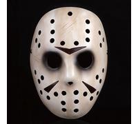 Freddy vs Jason Hockey Cosplay Mask Resin Halloween Dance Party Costume Mask Props (White)