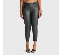 Freddy Women's N.O.W Faux Leather High Waisted 7/8 Length Trousers in Black | Size: XL Freddy Black XL