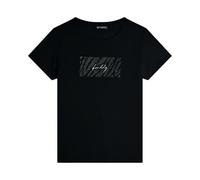 FREDDY Women's T-shirt in soft Supima cotton, classic fit with logo and graphic clout? ?l?l?l?l?l?l?, Black, S