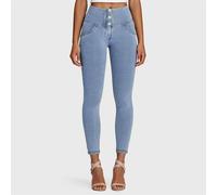 Freddy Women's WR.UP Denim - 3 Button High Waisted - 7/8 Length Jeans in Light Blue | Size: Large Freddy Light Blue L