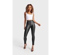Freddy Women's WR.UP Faux Leather High Waisted Full Length Trousers in Black | Size: Small Freddy Black S