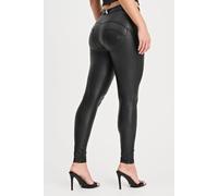 Freddy Women's WR.UP Panther Faux Leather Mid Rise Full Length Trousers in Black | Size: Medium Freddy Black M