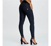 Freddy Wrup Denim - High Waisted - 7/8 Length - Black + Black Stitching - Black, 16