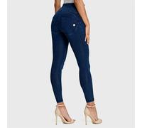 Freddy Wrup Denim - High Waisted - 7/8 Length - Dark Blue + Blue Stitching - 16, Dark Blue