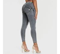 Freddy Wrup Denim - Mid Rise - 7/8 Length - Grey + Yellow Stitching - Grey, 8