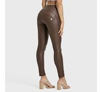 Freddy Wrup Faux Leather - High Waisted - 7/8 Length - Chocolate - Brown, 10