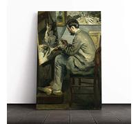 Frederic Bazille Portrait of Auguste Renoir Canvas Print | Gallery Wrapped 30mm Frame Wall Art | 20x14 inches | Ready to Hang | Modern People Picture | Living Room Bedroom Lounge Office