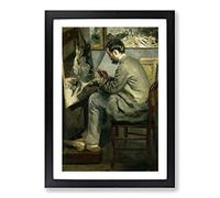 Frederic Bazille Portrait of Auguste Renoir Framed Print | A2 Oak Framed Wall Art | Ready to Hang | Modern Nature Picture | Living Room Bedroom Lounge Office
