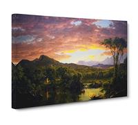 Frederic Edwin Church A Country Home Classic Painting Canvas Wall Art Print Ready to Hang, Framed Picture for Living Room Bedroom Home Office Décor, 24x16 Inch (60x40 cm)