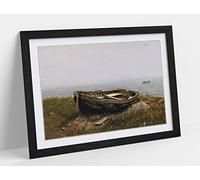 Frederic Edwin Church, Abandoned Boat - Framed Wall Art Print Picture - A1 - Black Frame