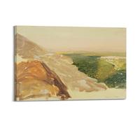 Frederic Edwin Church Art Poster View of A Plain with Damascus Syria from The Mountains Decorative Painting Canvas Wall Art Living Rooms Bedroom Painting 20x30inch(50x75cm)
