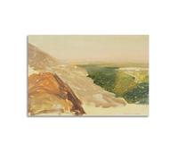 Frederic Edwin Church Art Poster View of A Plain with Damascus Syria from The Mountains Wall Art Painting Canvas Living Room Prints Bedroom Decor Artworks 12x18inch(30x45cm)