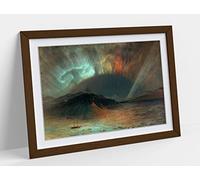 Frederic Edwin Church, Aurora Borealis Framed Wall Art Print Picture - A2 - Walnut Frame