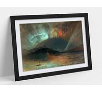 Frederic Edwin Church, Aurora Borealis Framed Wall Art Print Picture - A3 - Black Frame