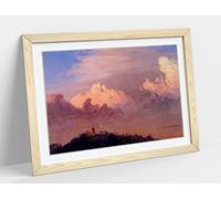 Frederic Edwin Church, Clouds Over Olana - Framed Wall Art Print Picture - A4 - Light Oak Frame