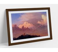Frederic Edwin Church, Clouds Over Olana - Framed Wall Art Print Picture - A4 - Walnut Frame