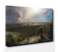 Frederic Edwin Church Jerusalem from The Mount of Olives Canvas Print | Gallery Wrapped 30mm Frame Wall Art | 30x20 inches | Ready to Hang | Modern Cityscape Picture | Living Room Lounge Office