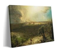 Frederic Edwin Church（Jerusalem from The Mount of Olives） Wall Art Posters Painting On Canvas Wall Art Scroll Picture Print Living Room Walls Decor Homes 20x30inch(50x75cm)