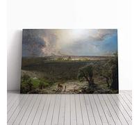 Frederic Edwin Church Jerusalem Olives Canvas Print | Gallery Wrapped 30mm Frame Wall Art | 20x14 inches | Ready to Hang | Contemporary Cityscape Picture | Living Room Bedroom Lounge Office