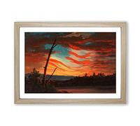 Frederic Edwin Church Our Banner in The Sky Framed Print | A2 Oak Framed Wall Art | Ready to Hang | Modern Religious Picture | Living Room Bedroom Lounge Office