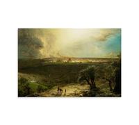 Frederic Edwin Church Painter's《Jerusalem from The Mount of Olives》Art Poster Canvas Wall Art Decorative Picture Prints Modern Decor 24x36inch(60x90cm)