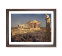 Frederic Edwin Church Parthenon Classic Painting Framed Print | A4 Walnut Framed Wall Art | Ready to Hang | Classic Religious Picture | Living Room Bedroom Lounge Office