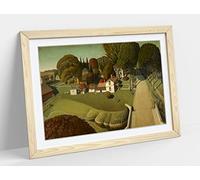 Frederic Edwin Church, The Birthplace of Herbert Hoover Framed Wall Art Print Picture - A1 - Light Oak Frame
