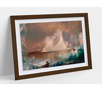 Frederic Edwin Church, The Icebergs - Framed Wall Art Print Picture - A1 - Walnut Frame
