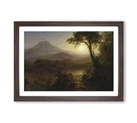 Frederic Edwin Church Tropical Scenery Framed Print | A2 Walnut Framed Wall Art | Ready to Hang | Modern Religious Picture | Living Room Bedroom Lounge Office