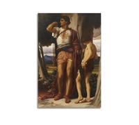 Frederic Leighton Famous Painting Posters Jonathan's Token to David Wall Art Scroll Canvas Painting Picture Living Room Decor Home 16x24inch(40x60cm)