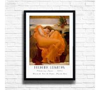Frederic Leighton - Flaming June - 1895 print, Famous classic paintings, Iconic painters art work, A4 / A3 Home Decoration Wall Art Deco, Frame options available (A3 Framed (Black))