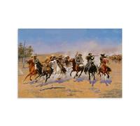 Frederic Remingtón Outstanding Works Poster Dash for The Timber Painting On Canvas Wall Art Scroll Picture Print Living Room Walls Decor Homes 12x18inch(30x45cm)