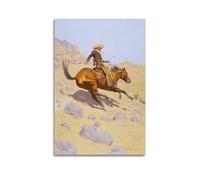 Frederic Rémington，The Cowboy Canvas Print Wall Decor 08x12inch