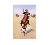 Frederic Rémington Works《The Cowboy -2》Printing Posters Canvas Wall Art Decorative Paintings for Living Room Bedroom Home Decor 08x12inch(20x30cm)